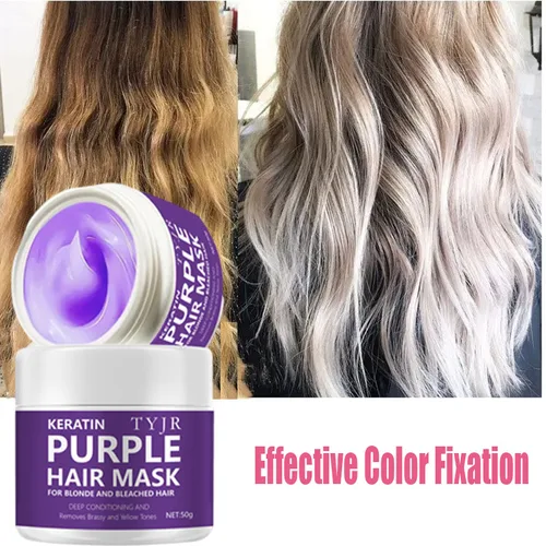 Color de bloqueo, máscara para el cabello púrpura, blanqueamiento de cabello rubio, amarillo, elimina el lino, efecto de Color gris y plateado, champú para el cabello antioloros de latón