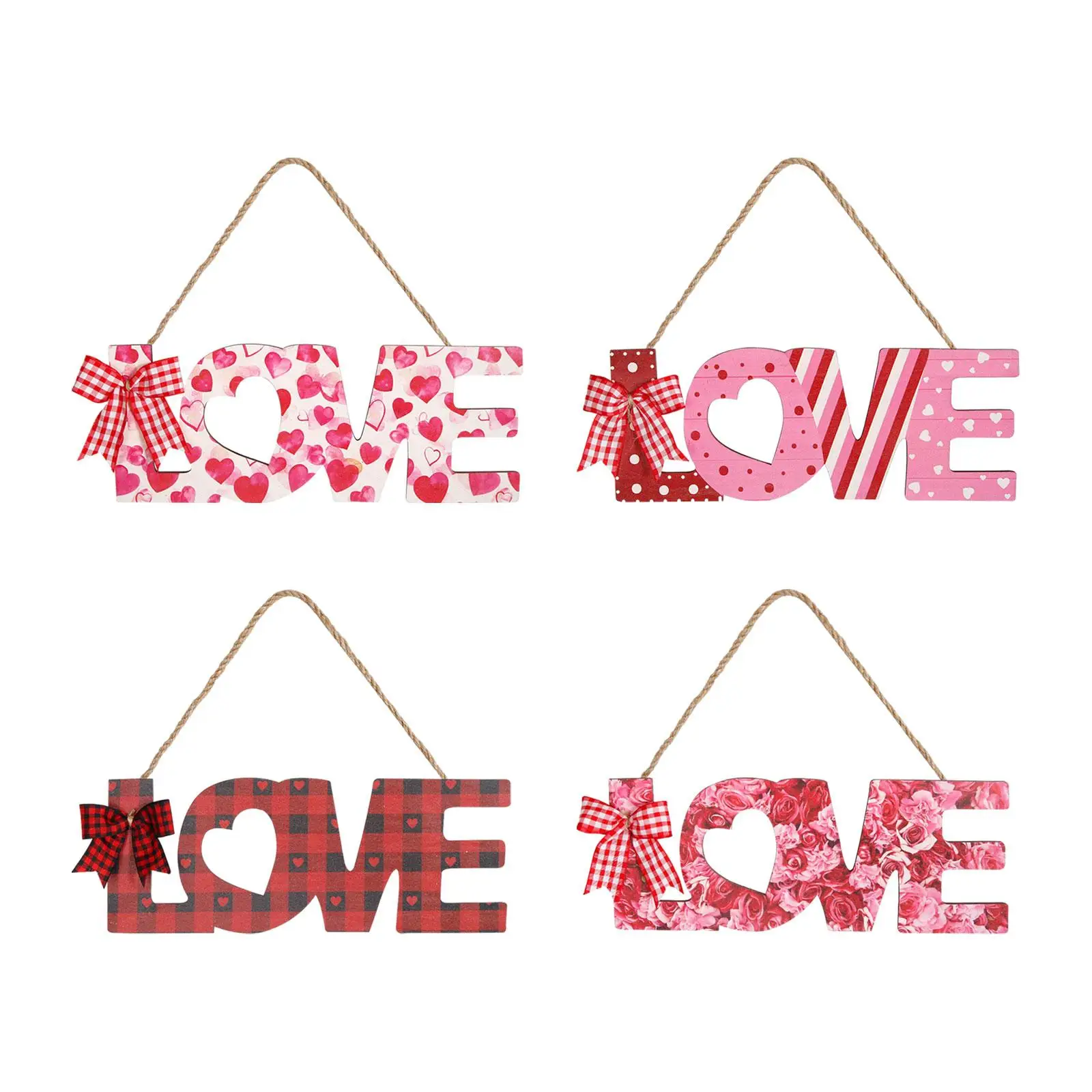 Door Hanger Ornament Valentines Day Decoration Home for Window Wall Outdoor