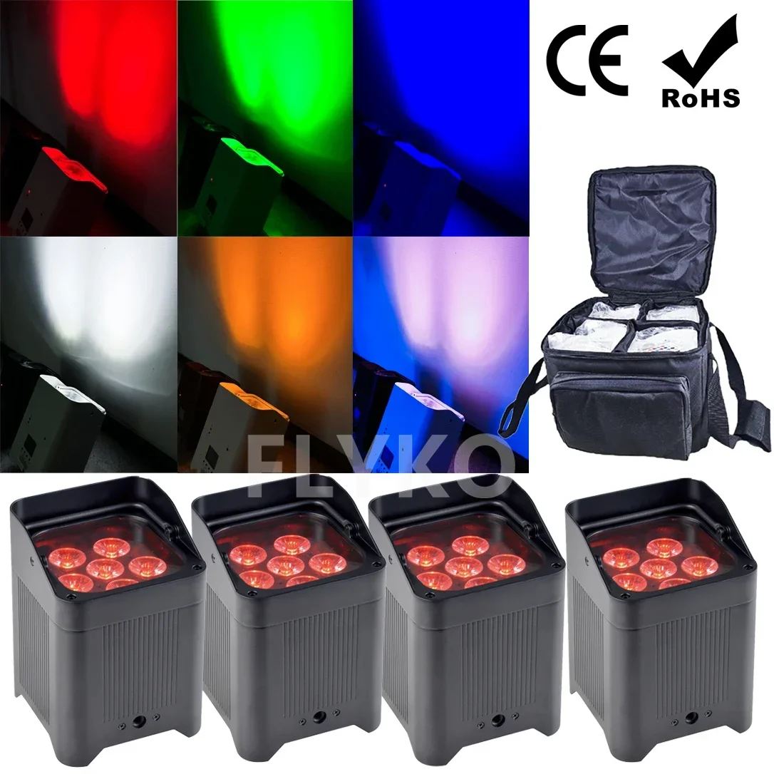 

LED Uplights 6*18w RGBWAUV 6IN1 Battery Wireless Par Light Wireless LED Uplights stage light for concert wedding dj bar