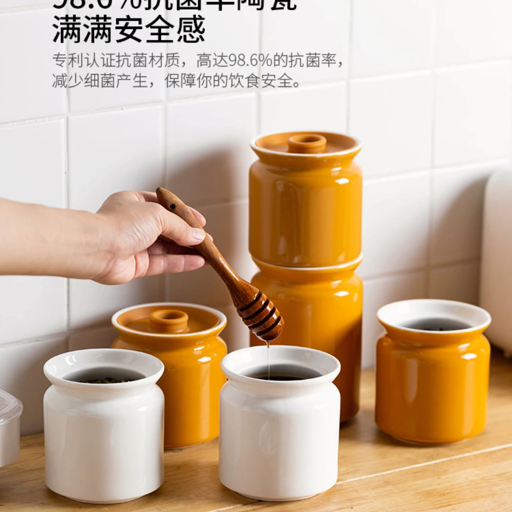 

Sealed Jar Pickles Earthen Jar Household Ceramic Pot Food Grade Pickles Pickles Sealed Box Storage Jar