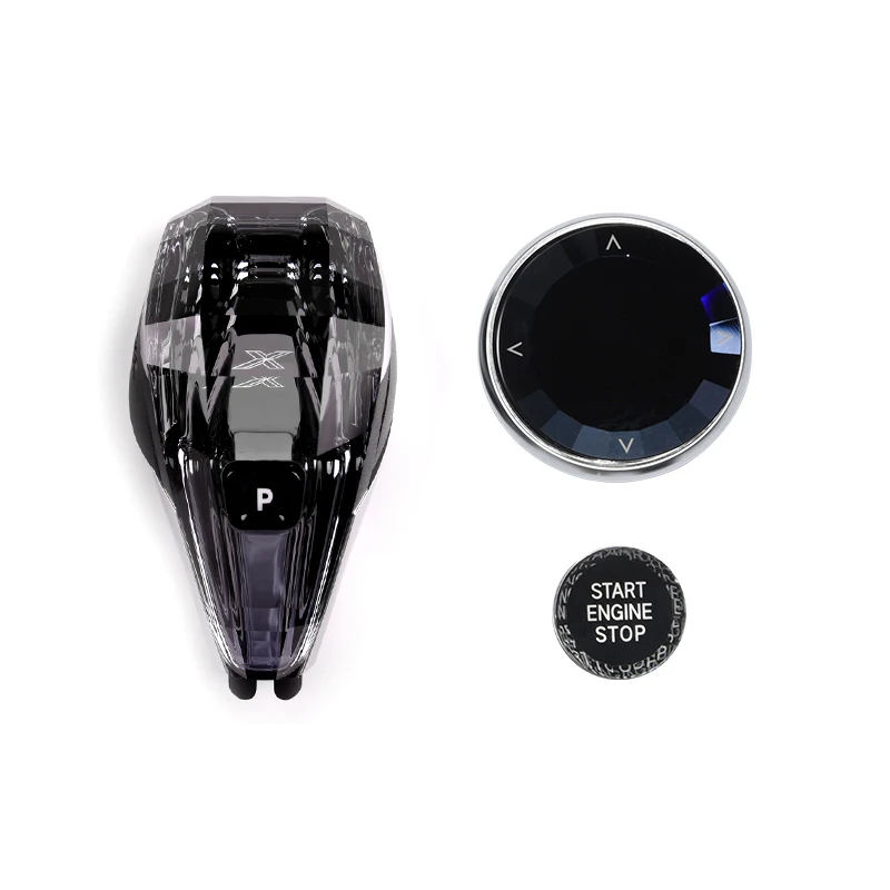 Crystal Gear Shift Knob 3 Pieces Set For BMW 5 7 Series G30 G12 X3 G01 G08 X4 G02 6GT G32 Automatic Gear Lever