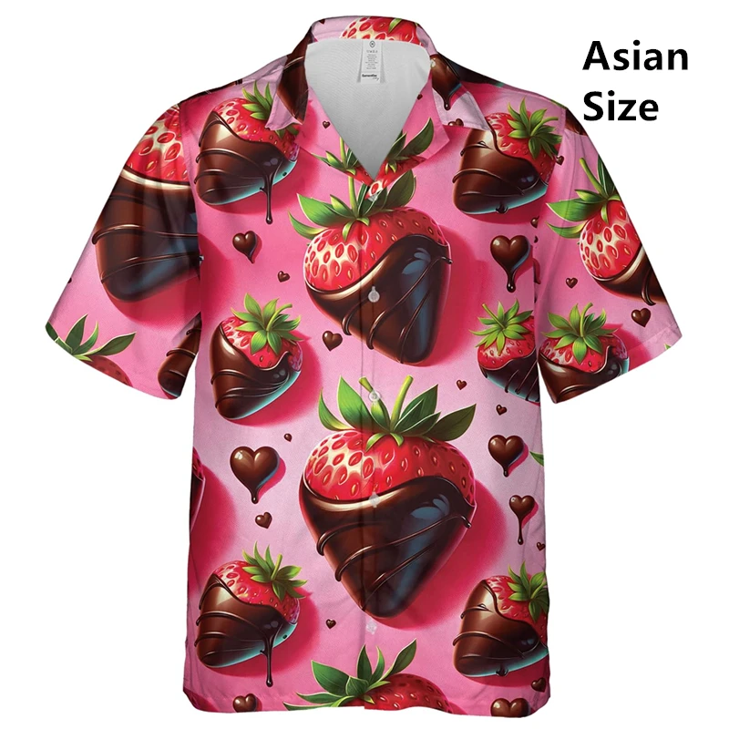 Love Snacks Cake 3D Printed Shirts For Men Clothes Donuts Chocolate Lover Graffiti Shirt Casual Couple Short Sleeve Y2k Blouses