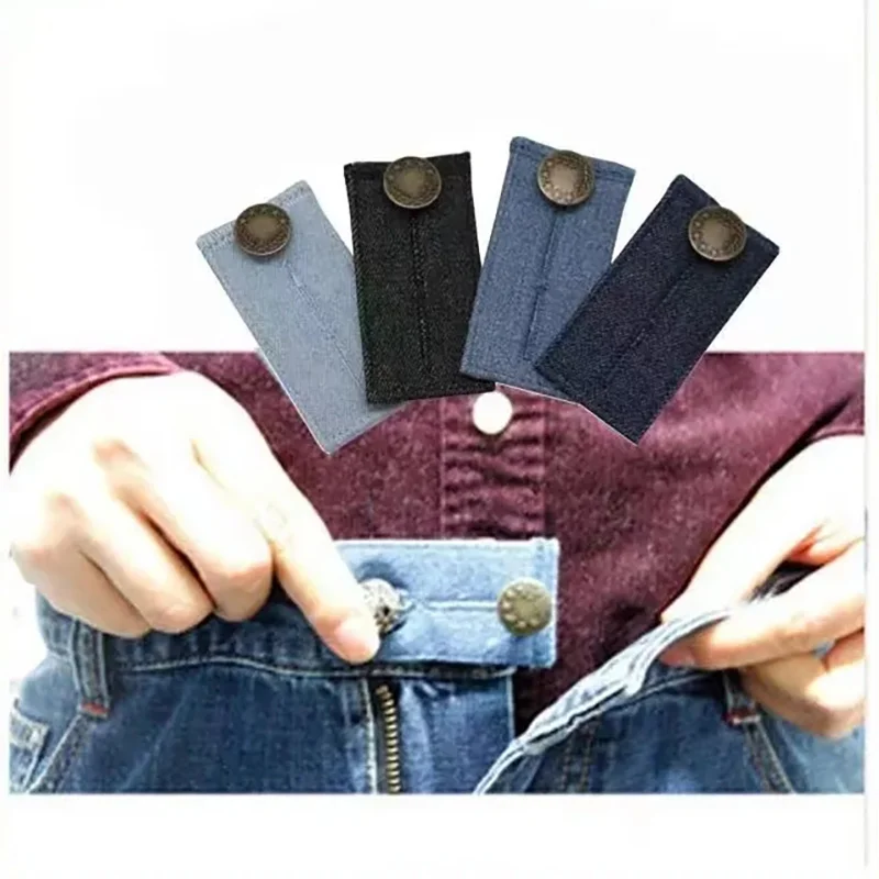 

Adjustable Detachable Jeans Button Lengthened Denim Pants Button Adjusted Waist Changed To Large Waist Extension Device Blue