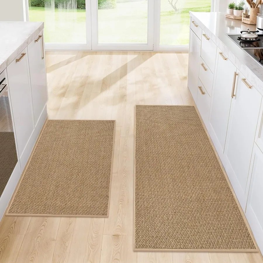 

Kitchen Rugs and Mats Non Slip Washable Set of 2 PCS Absorbent Kitchen Mats for Floor Kitchen Runner Rug Rubber Backing for Kit