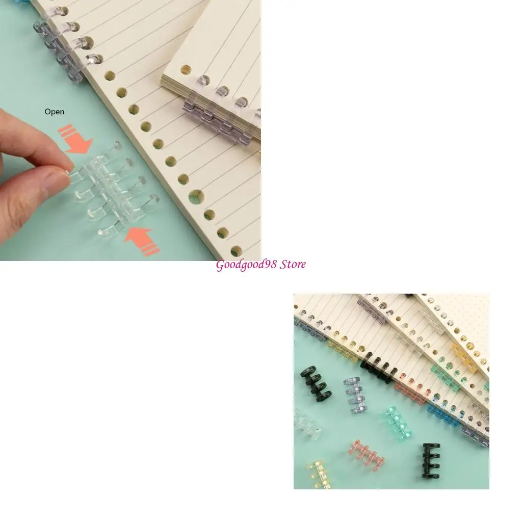 

Flexible 4 Ring Loose Leaf Binding Ring Plastic DIY Travel Diary Photo Album 5X