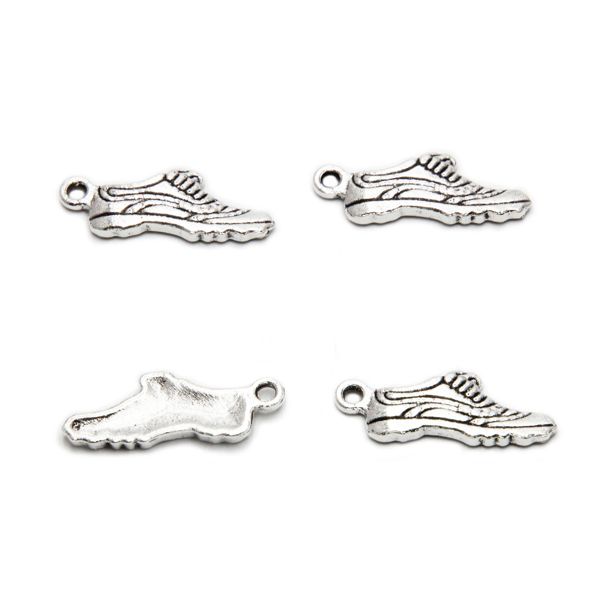 20pcs Running Shoes Pendant Antique Tibetan Silver Tone Zinc Alloy 27*10mm