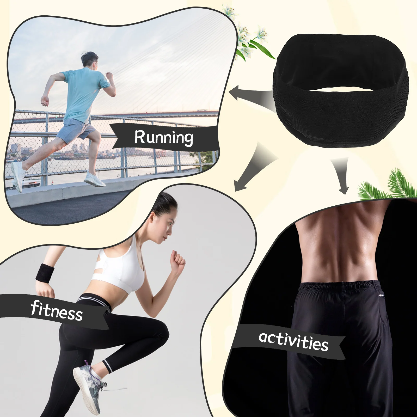 حزام خصر للجري مضاد للانزلاق بتصميم خفيف الوزن، حزمة مراوح رياضية للركض والمشي لمسافات طويلة واللياقة البدنية للجنسين #3