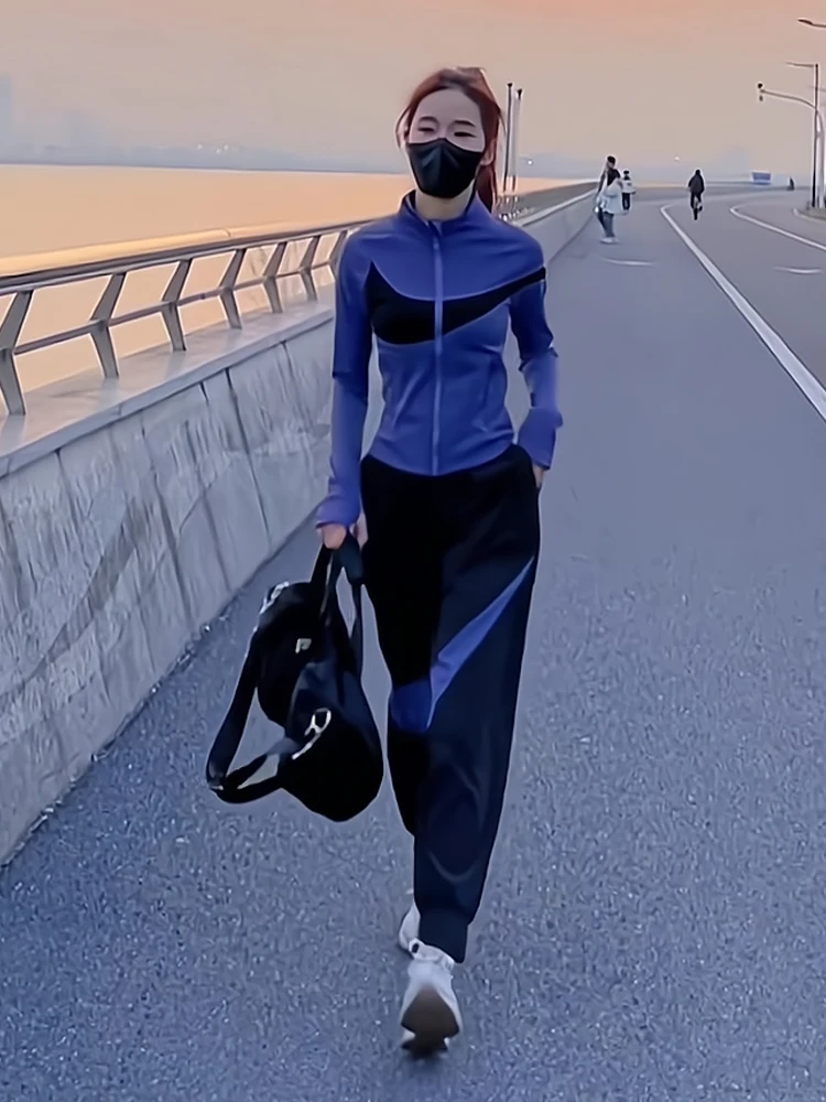 

Morning Run Casual Sportswear Set Women's Spring 2026 Slim Fit Open Cardigan Top Pants Two Piece Set High End Brand