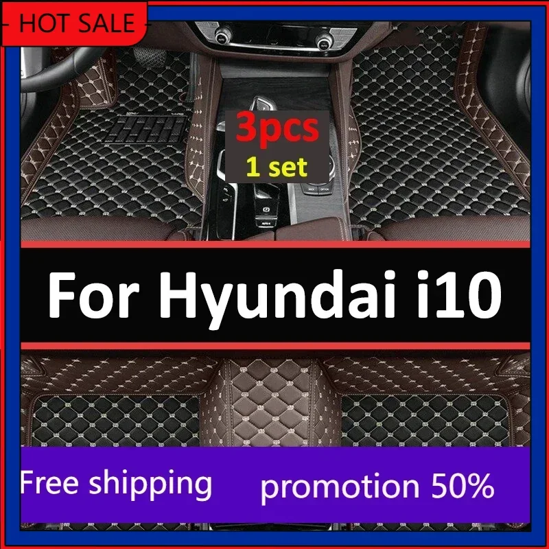 Original Car Floor Mats For Hyundai i10 BA Gran Metro Taxi Xcent IA 2014~2019 Leather Mat Car Mats Floor Rugs Durable Pad Car Ac