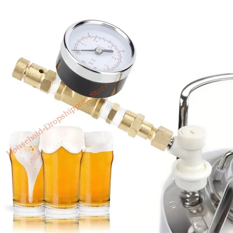 

85AD Высокоточный металлический манометр для пивных бочонков, мониторинг ферментации и контроль безопасности, аксессуары для