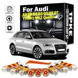 Canbus LED Interior Map Dome Trunk Indoor Bulb Plate Light Kit For Audi A8 S8 D2 D3 Q3 Q5 Q7 TT MK1 MK2 Quattro Car Accessories