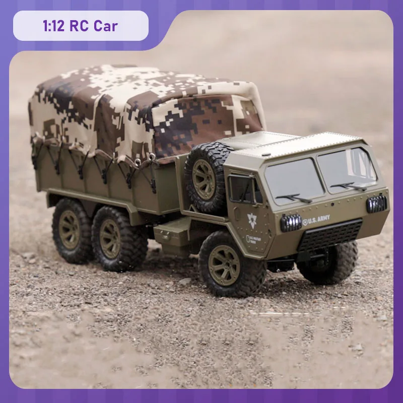 

Feiyu RC Car 1:12 6WD Full Scale RC Military Truck 2.4G RC Simulation Off-Road Vehicle Model Simulation Light Differential Gift
