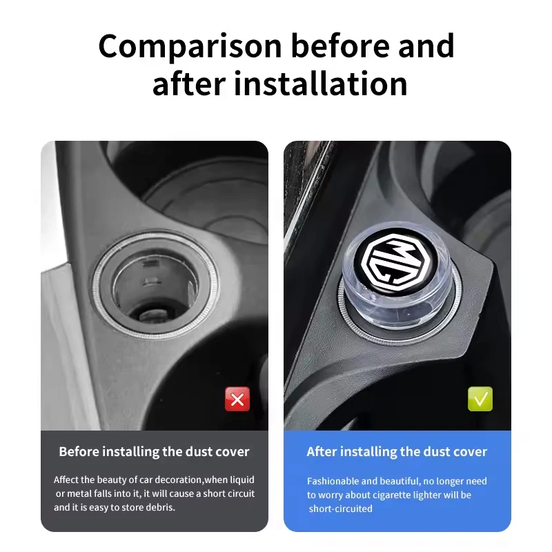 Car Cigarette Lighter Cover DustProof Cover Dustproof Cap Plug For MG HS 2022 ZST ZS MG3 MG5 MG6 MG7 GT GS Hector ZX EZS EHS MG3