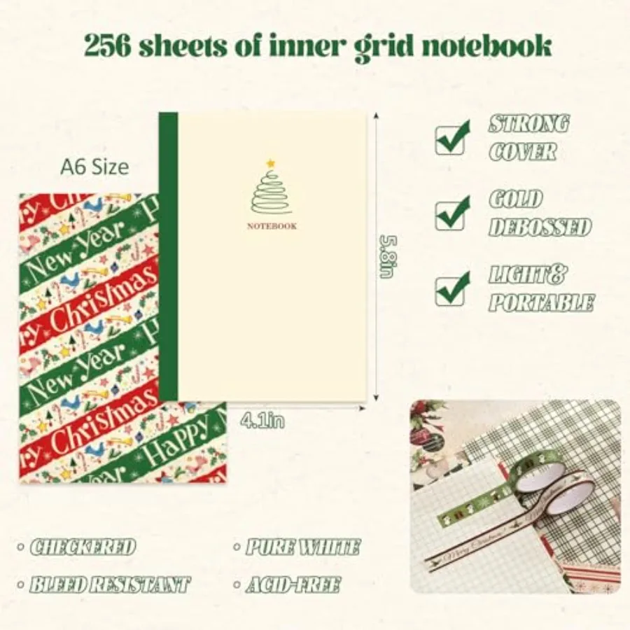 عيد الميلاد سكرابوكينغ لوازم عدة الجمالية السنة الجديدة مهرجان سجل القصاصات أطقم ل رصاصة المجلات القرطاسية دفتر DIY Cu #6