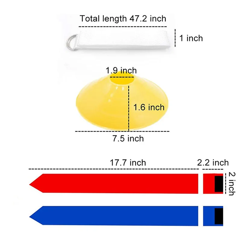 L71A フラッグフットボールセット-28個のベルトと84個の旗（赤旗42個と青旗42個）、8個のコーン 大人用ユースフラッグフットボールベルト