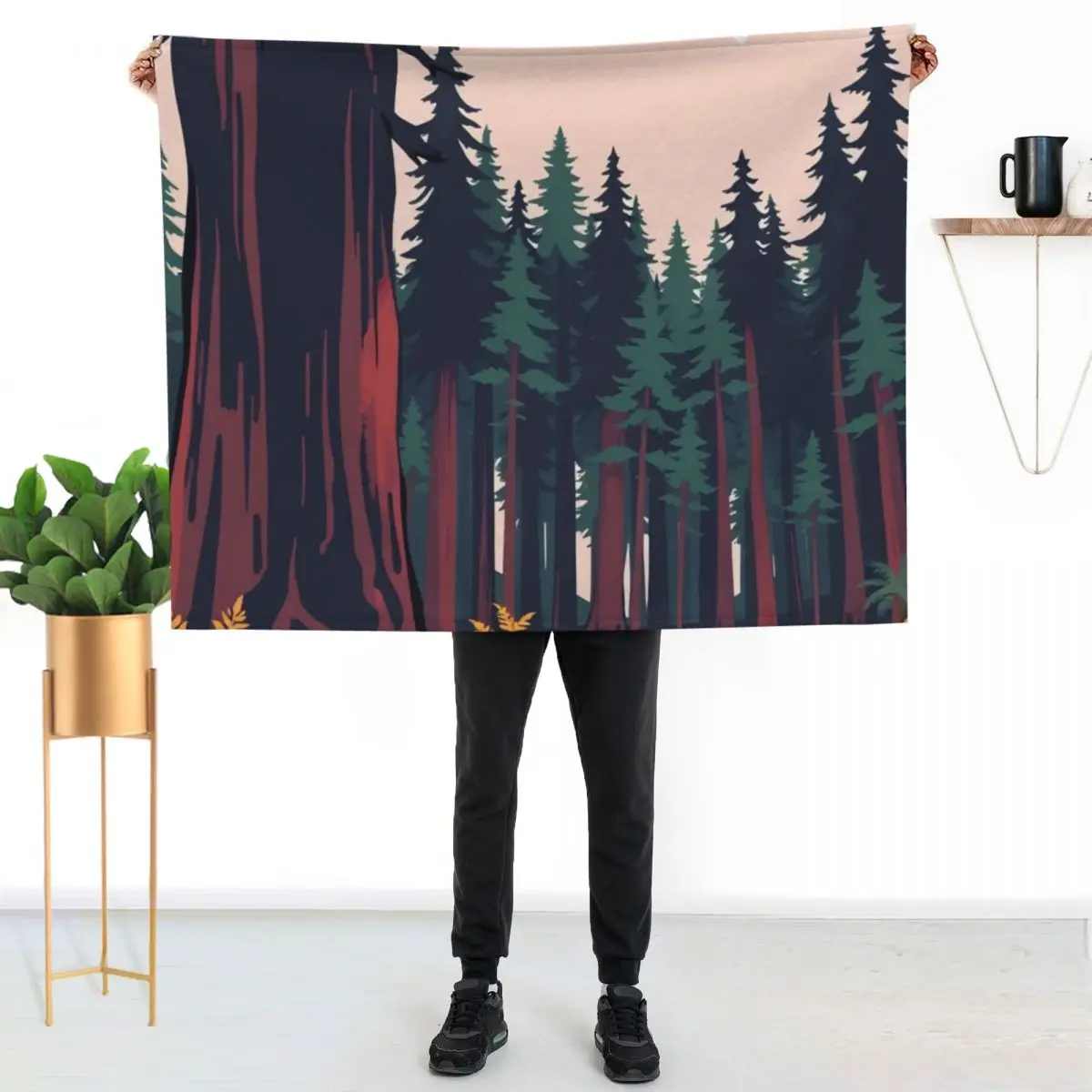 Redwood Forest Throw Blanket warm for winter Summer blankets ands Flannel Fabric Decorative Sofa for babies Blankets
