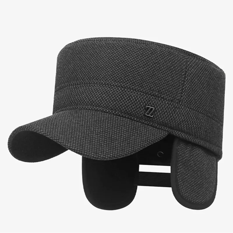 

Кепка Snapback, зимняя плюшевая утолщенная теплая военная шапка, плоские кепки для мужчин, морозостойкие наушники, шапка, велосипедная спортивная кепка, хлопковая шапка