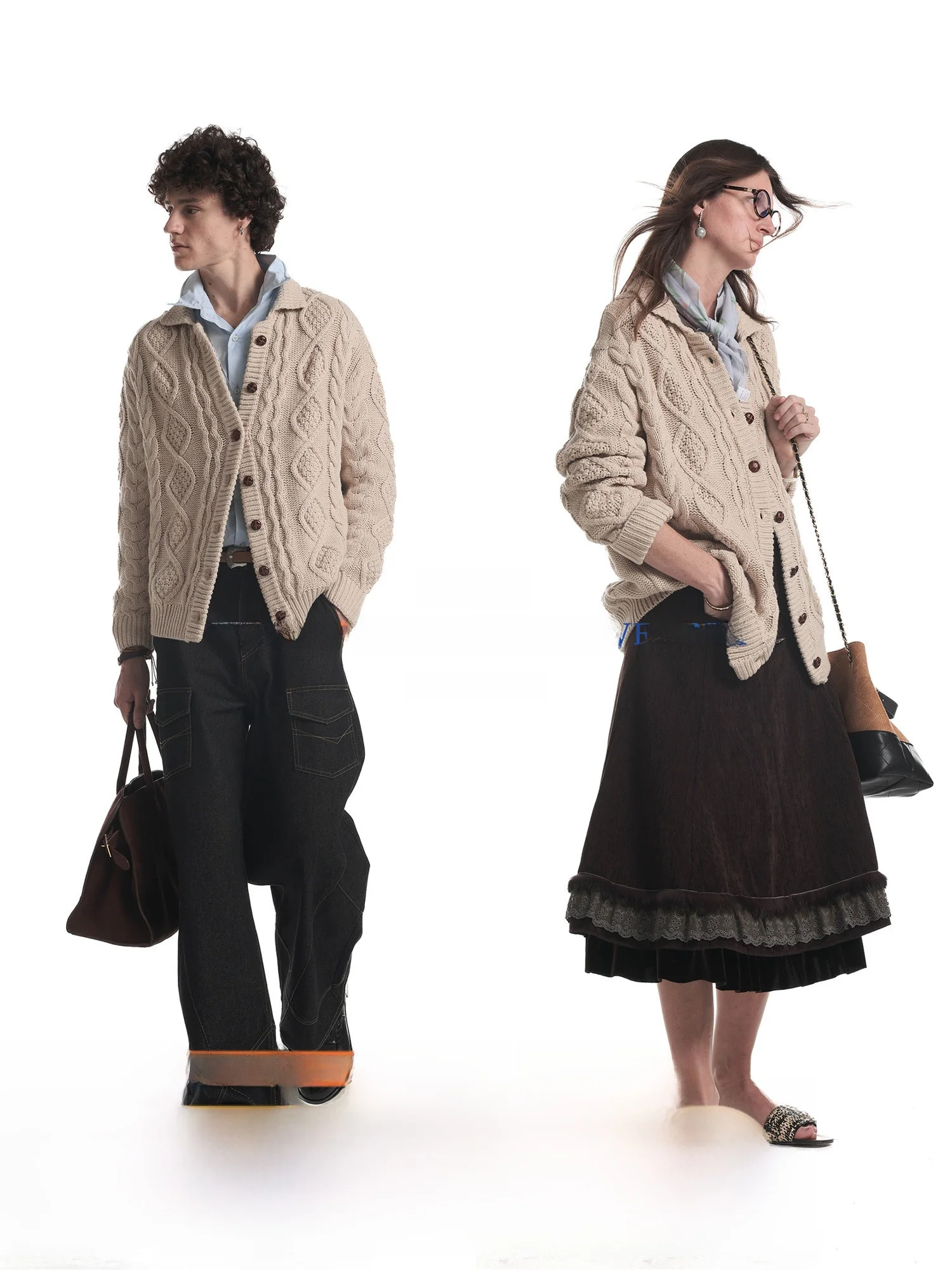 

UnvesnoUN Thi Woolen Knitwear Jaet with Collar Loose Fit Faion Urban Sle for Youth Autumn Season Long Sve Sweater