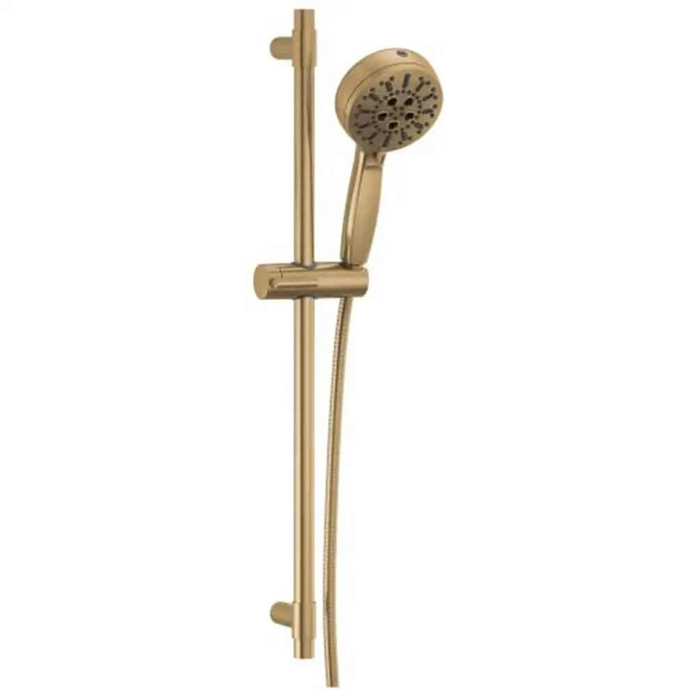 Gold ProClean Handheld Shower System with High Pressure Spray Wide Coverage Slide Bar Hand Shower 7 Powerful Spray Options