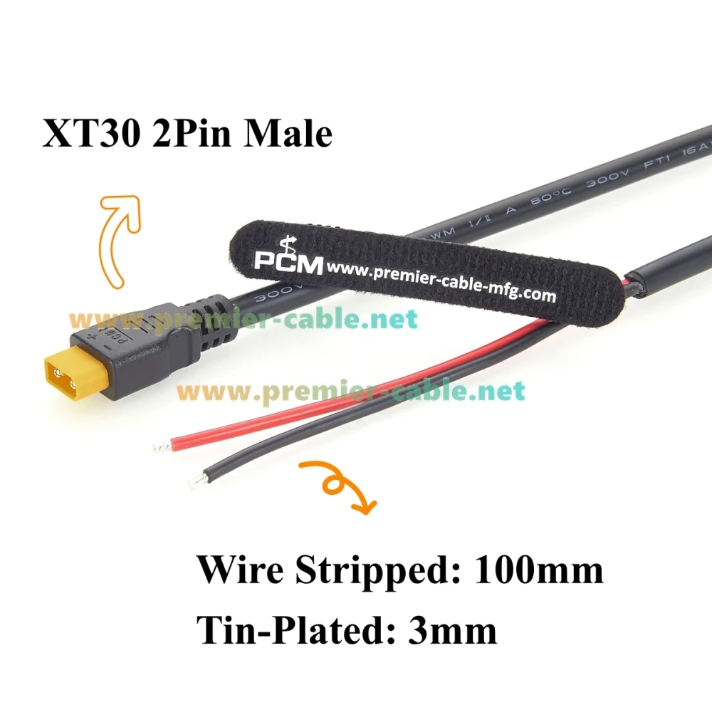 XT30 Stecker auf offenes Ende Stromkabel 16AWG XT30 Pigtail mit blankem Kabelende für RC-Akku, FPV-Drohne, LED-Licht, tragbare Powerstation – Detail 3