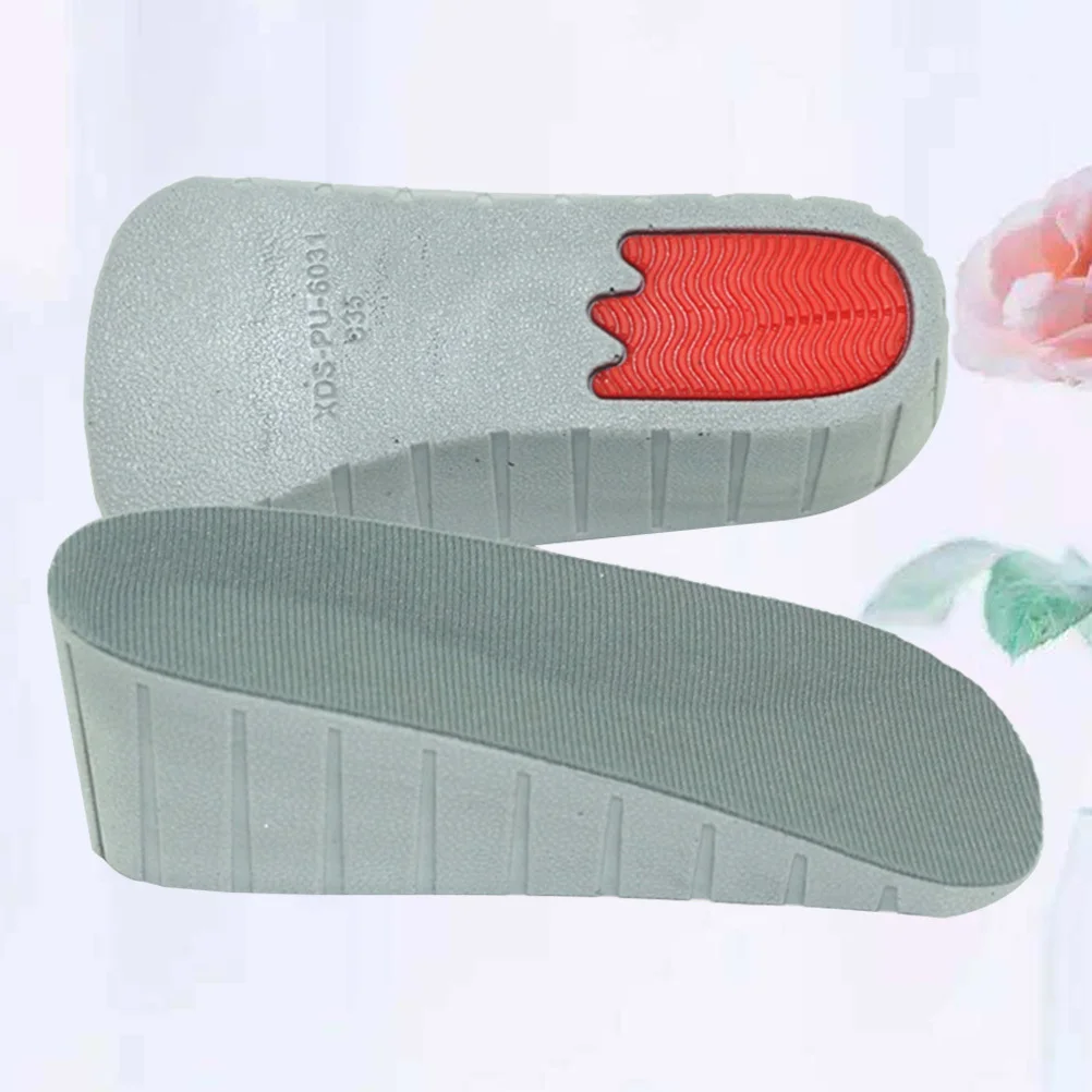 

1Pair Heightening Insole Invisible Grey Non-Slip Suede Fabric Durable Heel Lift Inserts Comfortable Shoe Pads for Men Women