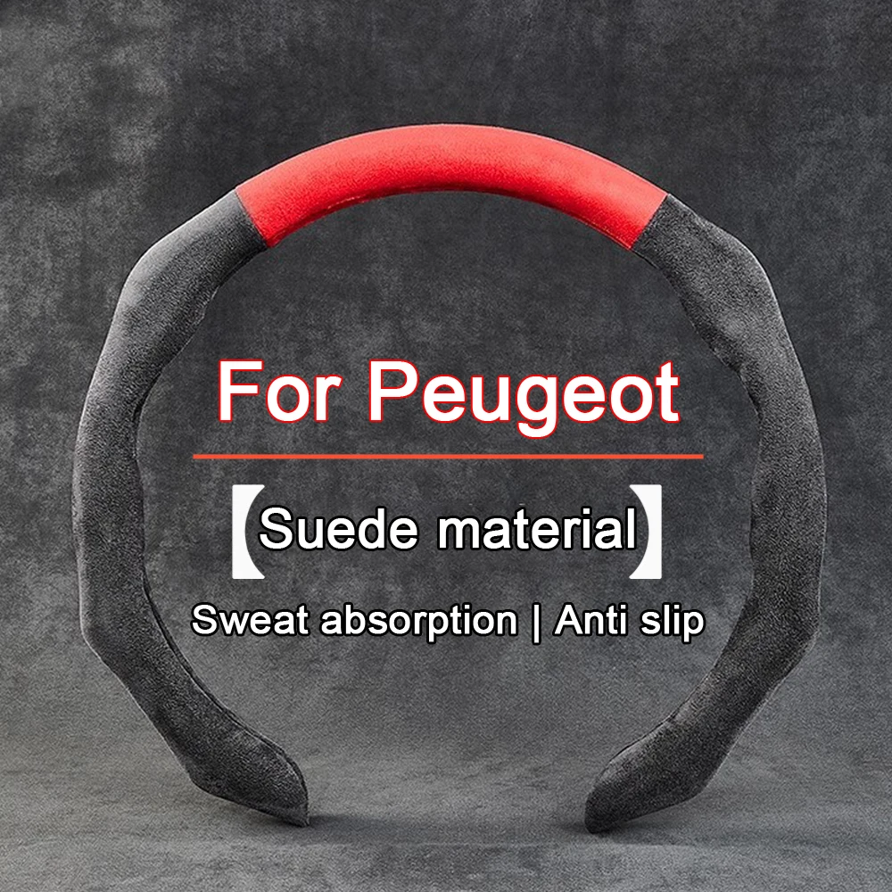 Neue Auto-Lenkradabdeckung, Wildleder, schweißabsorbierend, Griffabdeckung für Peugeot 107, 208, 308, 508, 408, 2008, 307, 4008, 5008