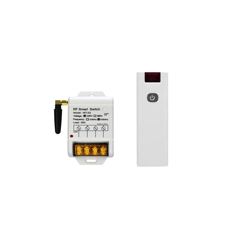 

RF Wireless AC 220V Remote Control Switch 1 CH 30 A Receiver Transmitter 433 MHZ pump lighting universal 100 m