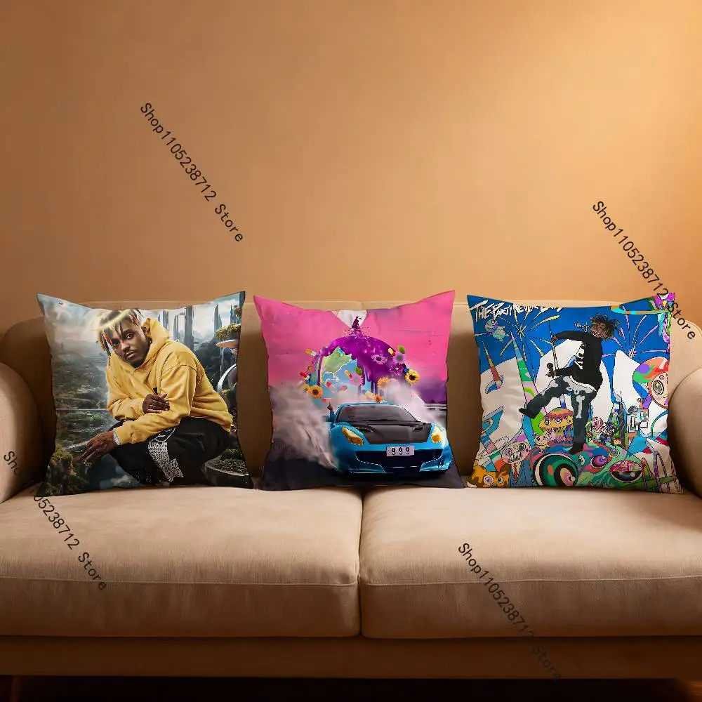 Rapper 999 J-Juice W-WRLD Pillowcase Pillowslip Cushion Plush Boys Girls Cartoon Anime Kawaii Decoration Kids Birthday Gifts