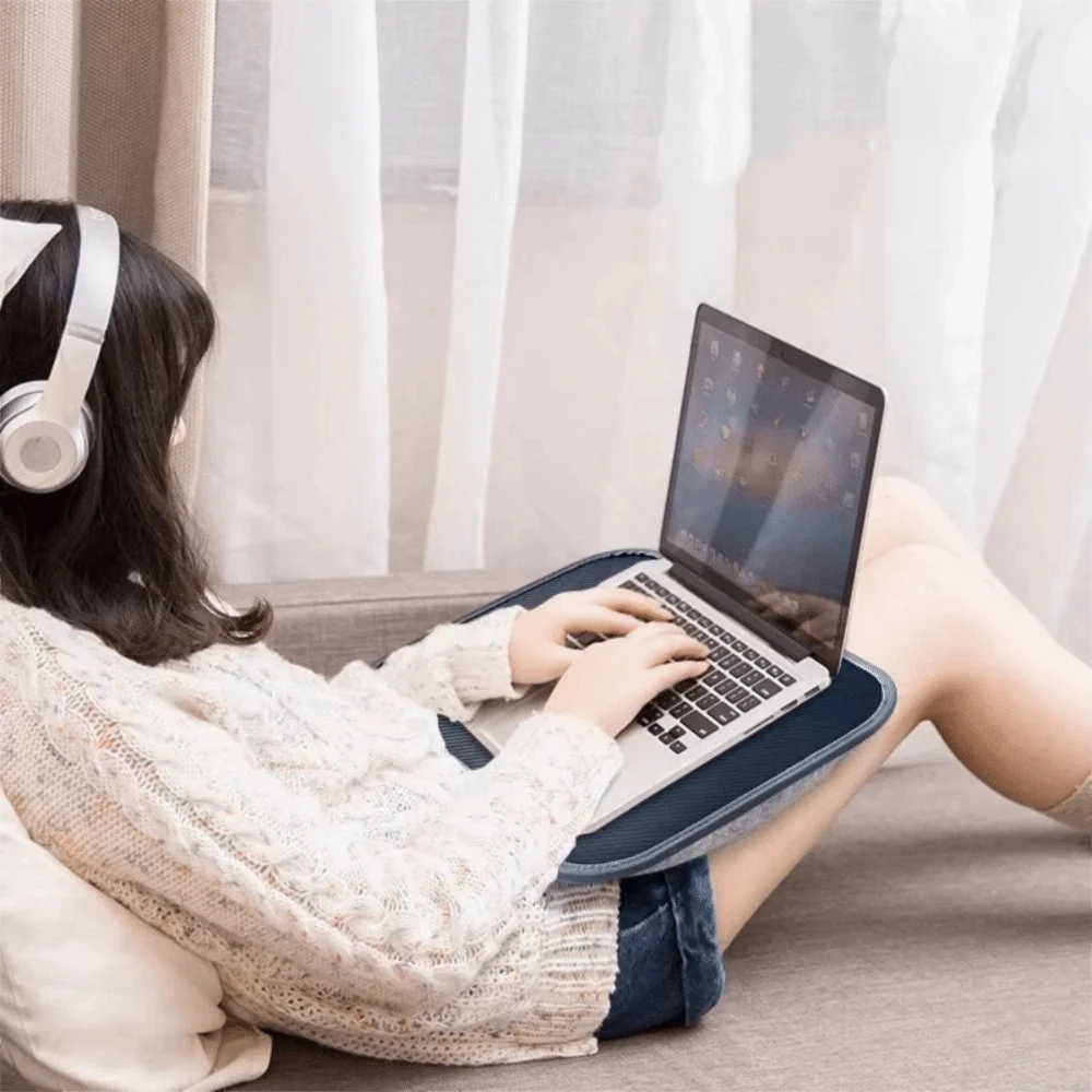 Soft Pillow Cushion Laptop Lap Desk Ergonomic Portable Design Writing Padded Tray Foam Particles Filled Padded Tray