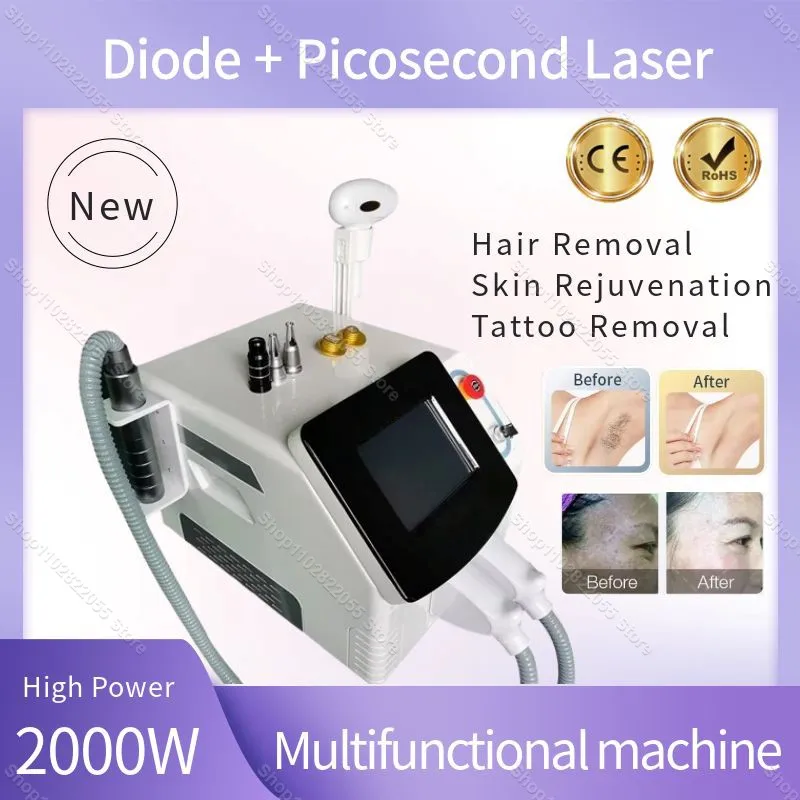 

2 in 1 Titanium Ice Platinum Diode Laser Painless Hair Removal 3 Wavelength Picosecond ND YAG Tattoo Removal Machine