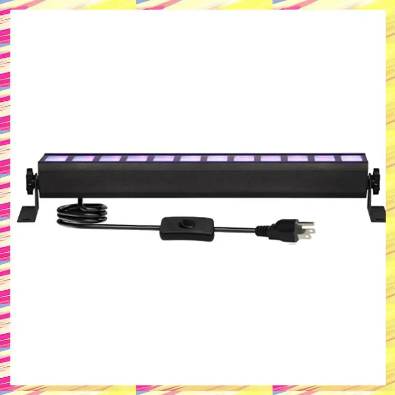 

ABJJ LED Black UV Light Black Light Bar Switch Light Up Glow In The Dark Parties Supplies US Plug