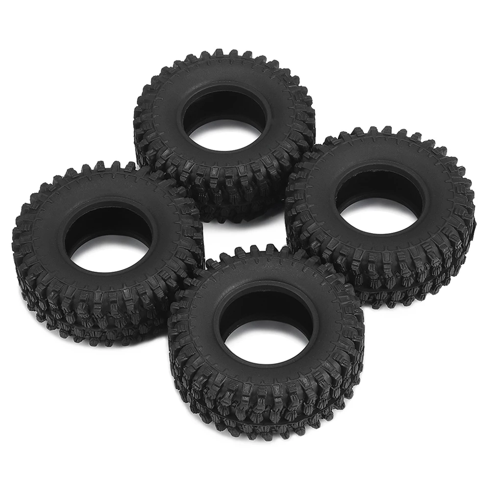 9imod 4pcs Metal Beadlock Hub Wheel Rubber Tires Tyres Wheel Rim for 1/18 TRX4M 1/24 SCX24 Wltoys XK 2428 RC Crawler Car