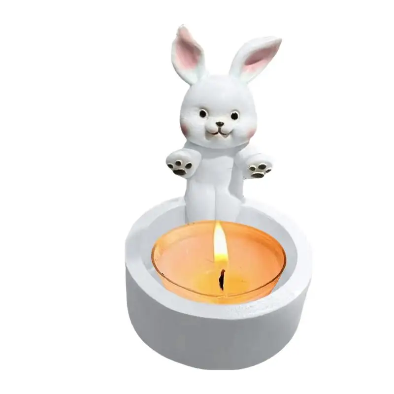 Kitten Candle Holder Cute 3D Animals Resin Tealight Candle Holder Paws Scented Light Holder Grilled Cat  Home Decoration Candle