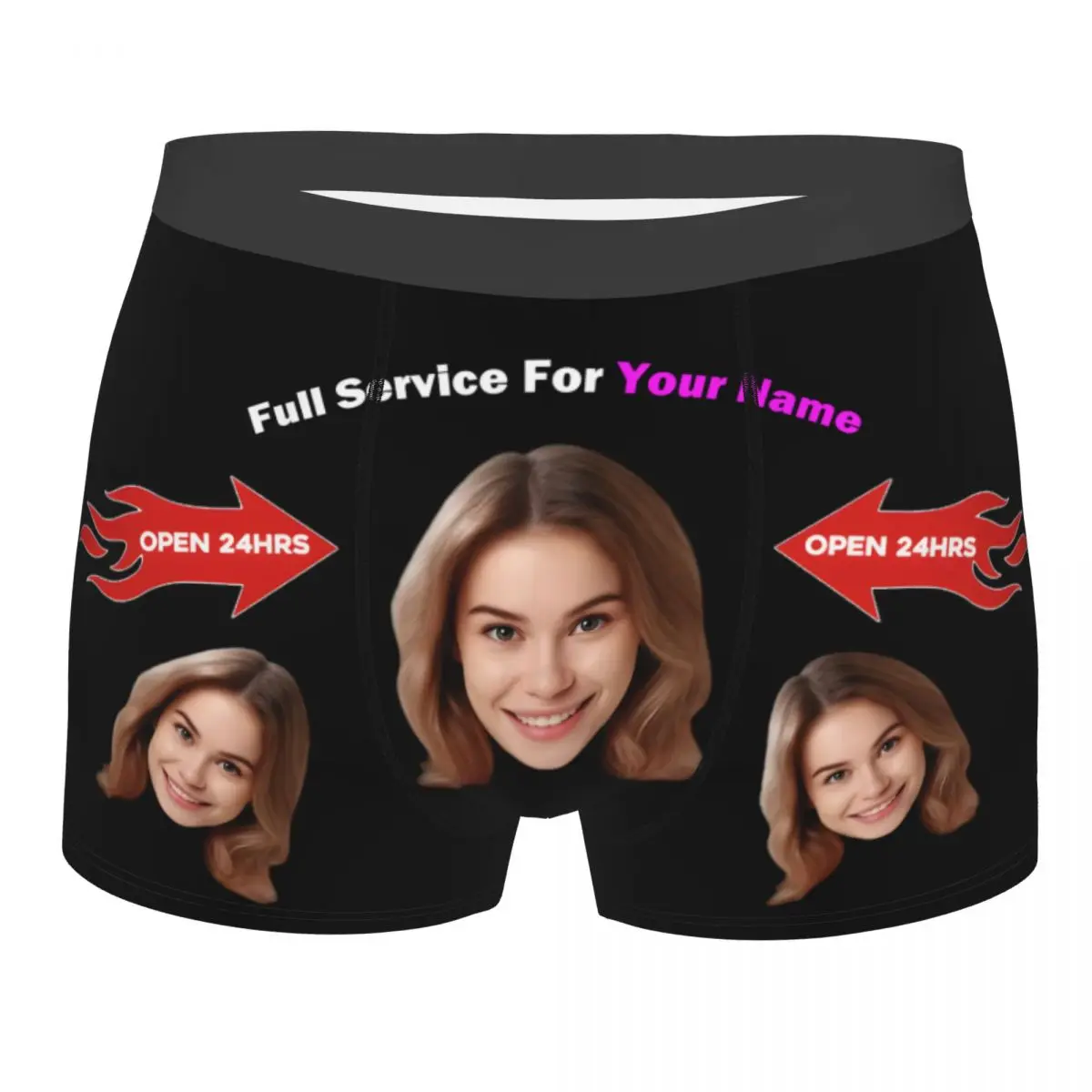 

Custom Text Name Valentine'S Day Underwear Men Wedding Gift For Husband Personalized Face Photo Boxer Shorts Panties Briefs