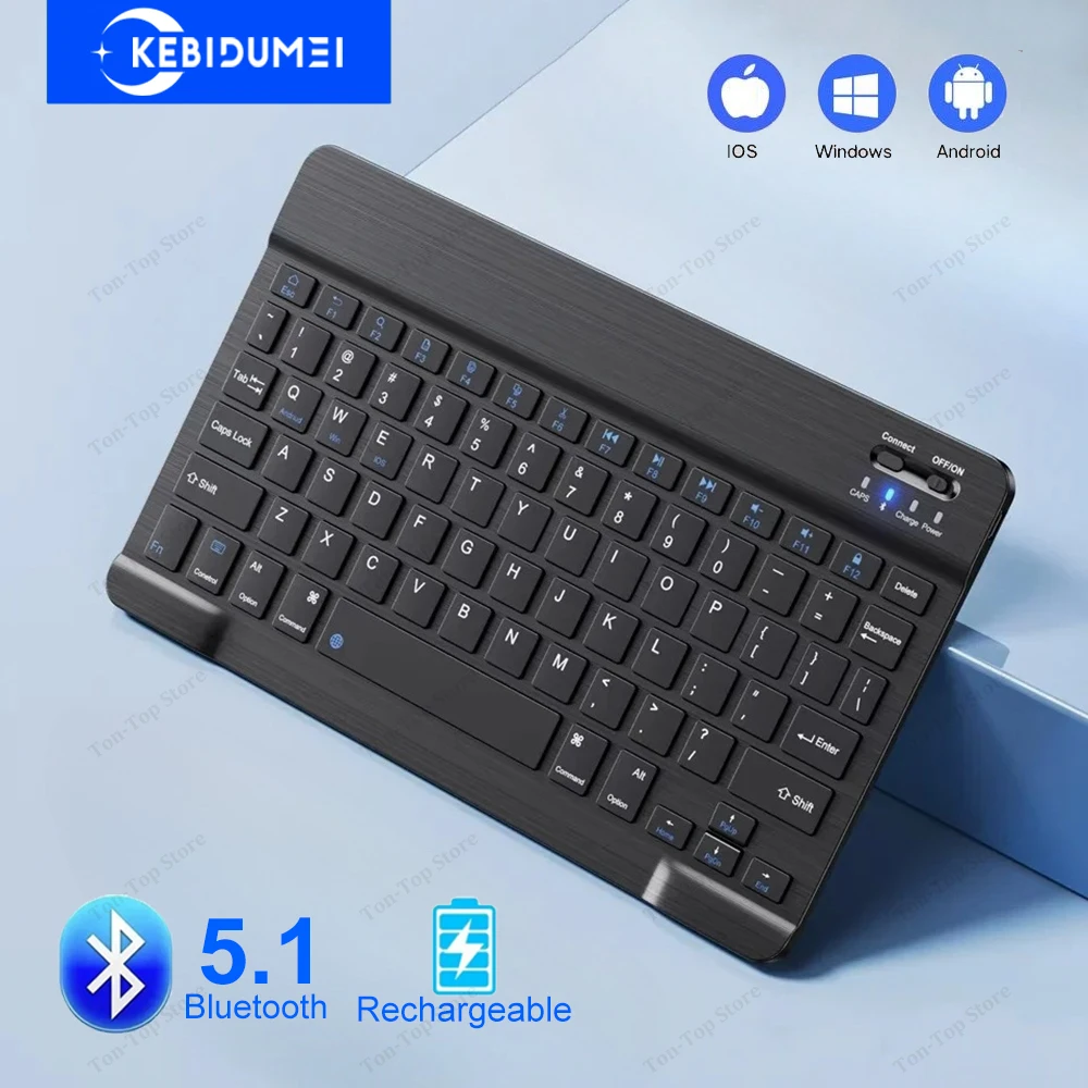 

Клавиатура Bluetooth 5.1, беспроводная мини-клавиатура, перезаряжаемая клавиатура емкостью 200 мАч, игровая клавиатура для ноутбуков, планшетов, Android, iOS, Windows