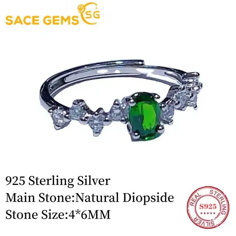 SACE GEMS-Anillo de Plata de Ley 925 con certificado para mujer, sortija Natural de 4x6MM, para compromiso, cóctel, fiesta, regalo de joyería fina