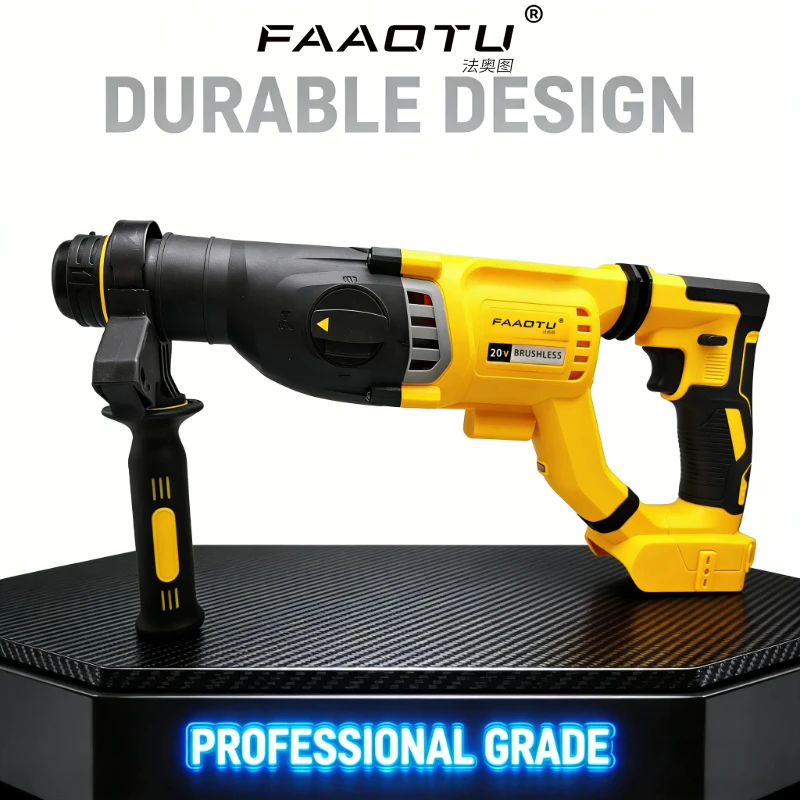 FAAOTU 263 Brushless Rotary Hammer Drill, Same Tough Reliability as DW, Perfect for Concrete Drilling Suitable for DW battery
