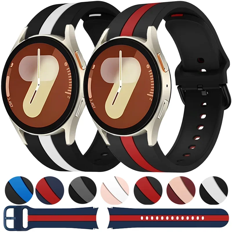 

Оригинальный силиконовый ремешок для Samsung Galaxy Watch 7/6/5/4/FE 44 мм 40 мм 5Pro 45 мм без зазора, мягкий браслет, часы 4/6, классический браслет