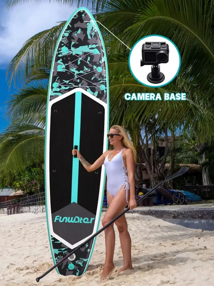 FunWater aufblasbares SUP-Board 335×85×15CM, großes Stand-Up-Paddle-Board mit rutschfestem Deck, tragbares Surfbrett für Erwachsene, Allround-Wassersport