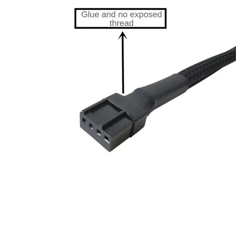 Computer CPU Cooling Fan One Point Two Transfer Wiring Motherboard 4Pin Extension Line PWM Temperature Control 3/4P Needle Exten