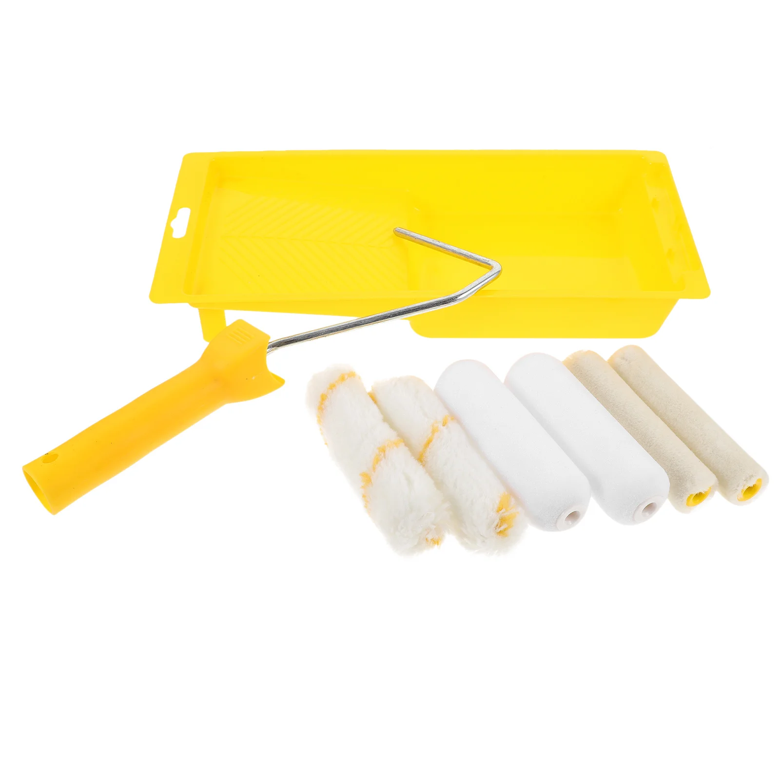 

1Set Paint Roller Kit 4 Inch Roller Holder Tray for Versatile Use Walls Cabinets Doors Floors Stairs Painting Tools