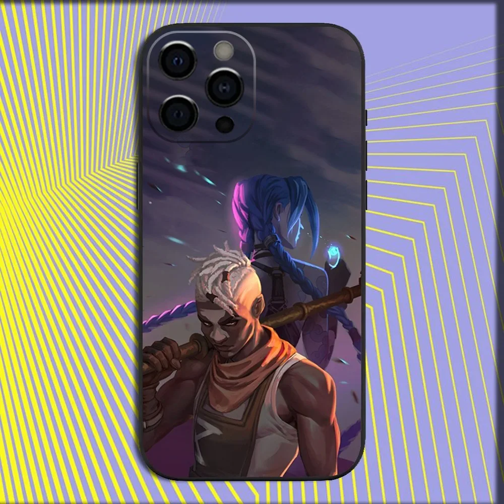 L-LOL Ekko Arcane Jinx Phone Case For iPhone 16,15,14,13,12,11,Pro,X,XS,Max,XR,Plus,Mini Soft Black Cover