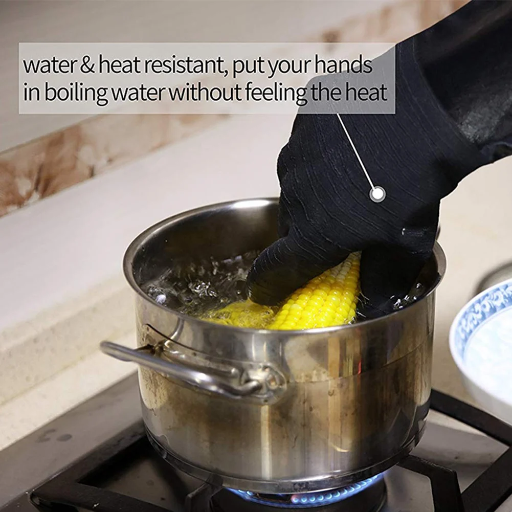 BAAJ-4X High Heat Gloves Griller Insulated Cooking Gloves For Barbecue/Grill/Smoker/Oven Mitt/Baking, 17Inch Long Sleeve