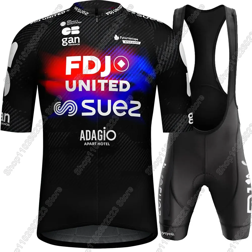 Fdj Suez Team Cycling Jersey 2025 Set Unisex France Bicycle Clothing Road Bike Shirts Suit Bicycle Bib Shorts MTB Ropa Maillot - Image 5