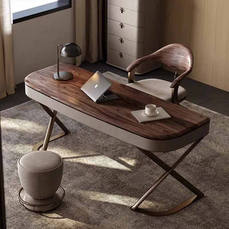 Modern Simple Light Luxury Desk Household Black Walnut Italian Minimalist Office Computer