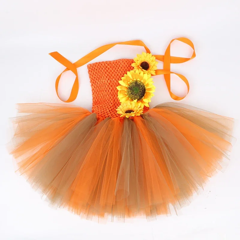 عباد الشمس الجنية الأميرة ازياء للفتيات الخريف الخريف قزم توتو فستان مع أجنحة الفراشة الاطفال هالوين الشكر Outf@0Z *