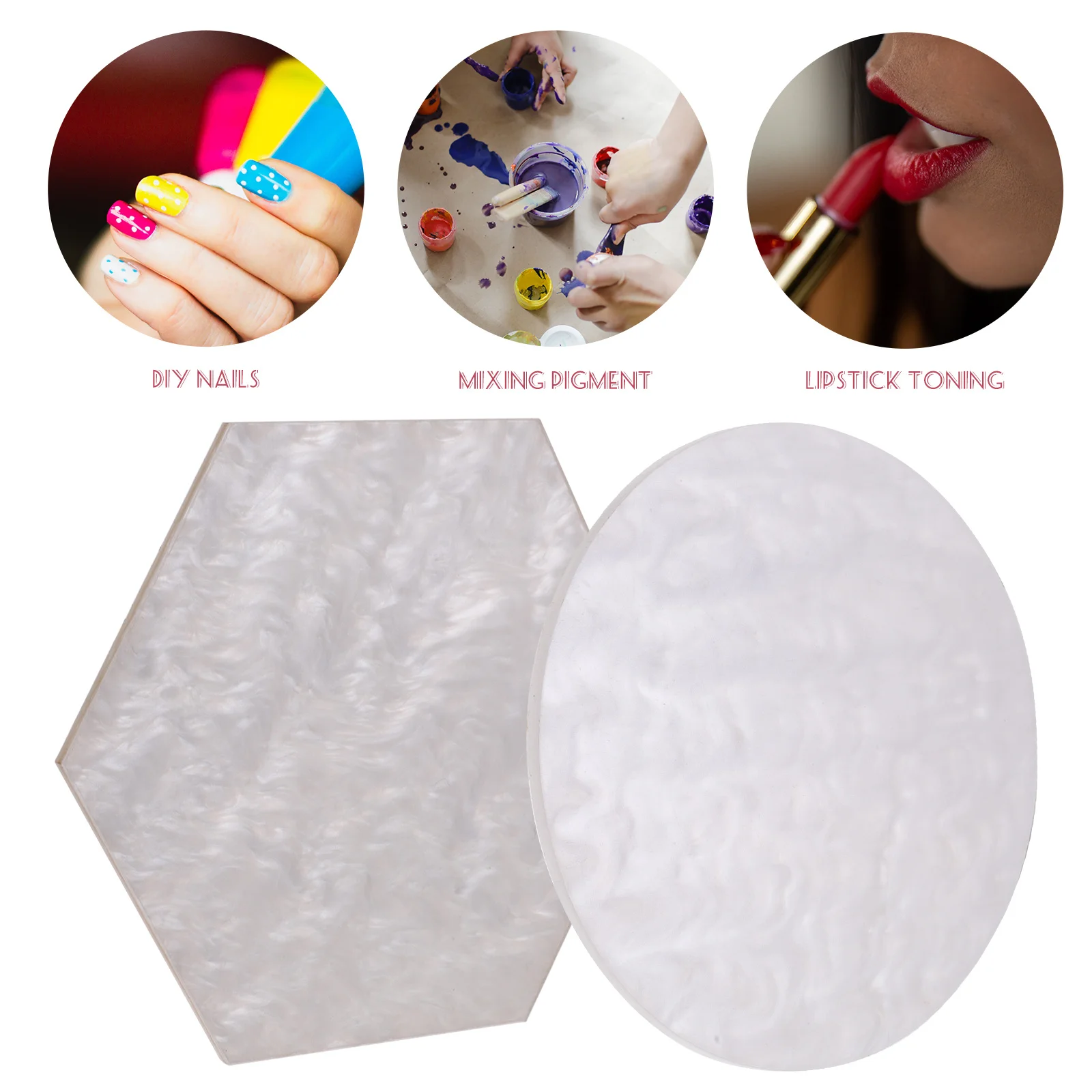 2Pcs Resin Nail Polish Palettes Nail Art Mixing Tray Manicure Palette Color Mixing Plate Display Board Manicure Palettes