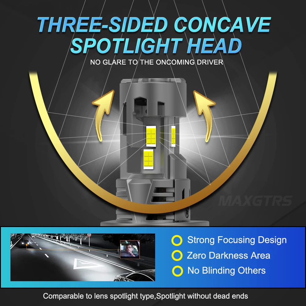 جديد MAXGTRS 30000LM H4 LED أضواء لمبة 9003 HB2 LED المصابيح الأمامية عالية ومنخفضة شعاع مع مروحة لاسلكية 110 واط كشافات السيارة 12 فولت