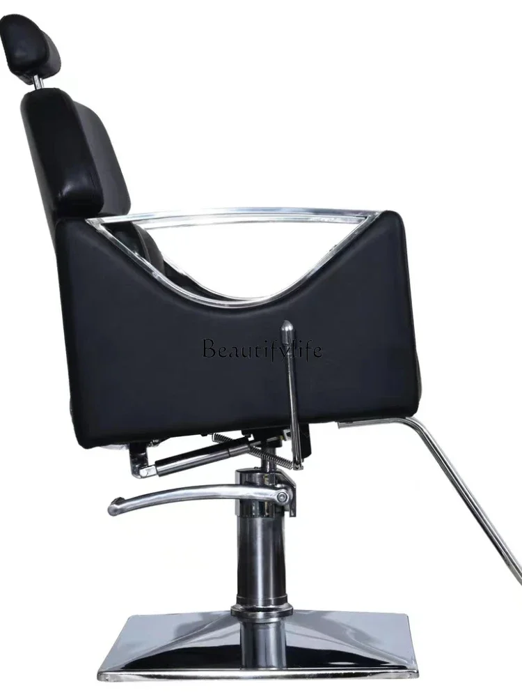 

02Barber Chair Stainless Steel Hairdressing Chair Barber Shop Chair