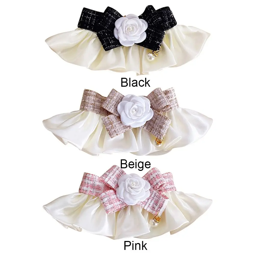 Lace Bowknot Pearl Collar Cat Dog Neckerchief Pet Cats Kitten Dog Puppy String Bib Necklace Necktie Neck Strap Scarf Accessories